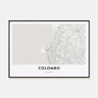 Colombo Map Landscape Poster