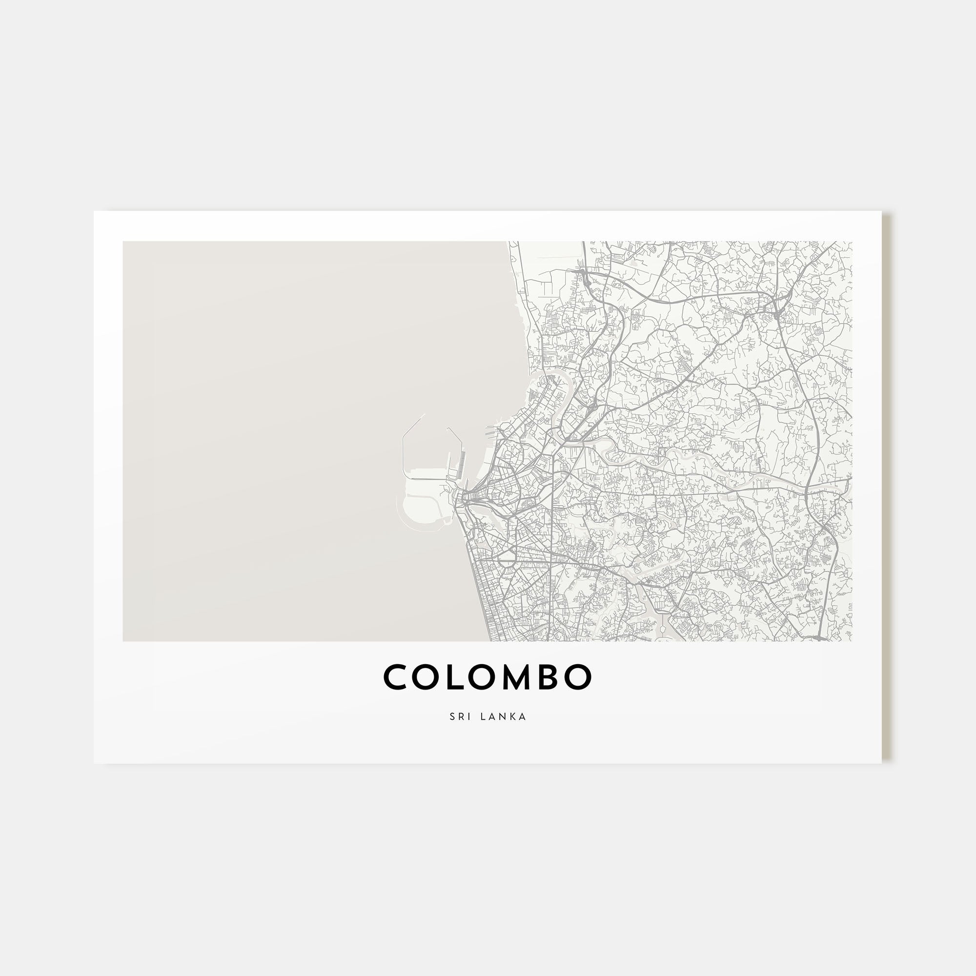 Colombo Map Landscape Poster