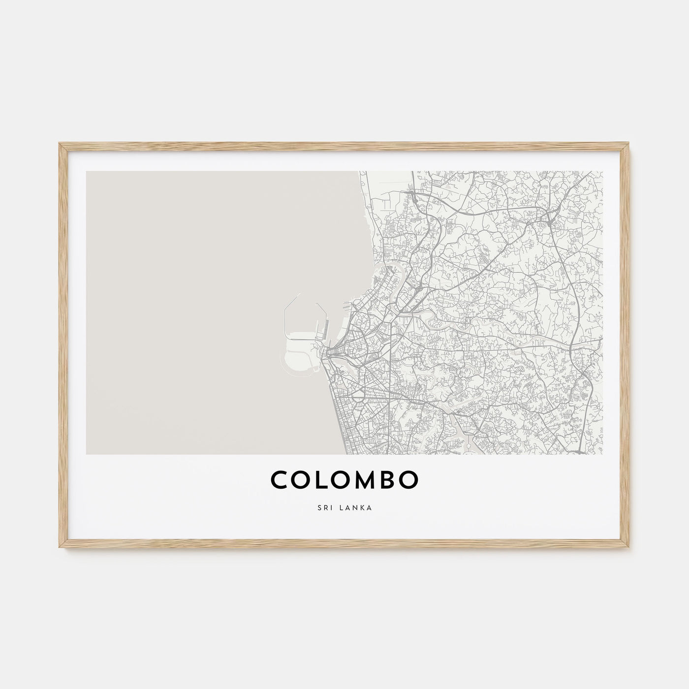 Colombo Map Landscape Poster