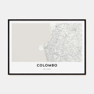 Colombo Map Landscape Poster