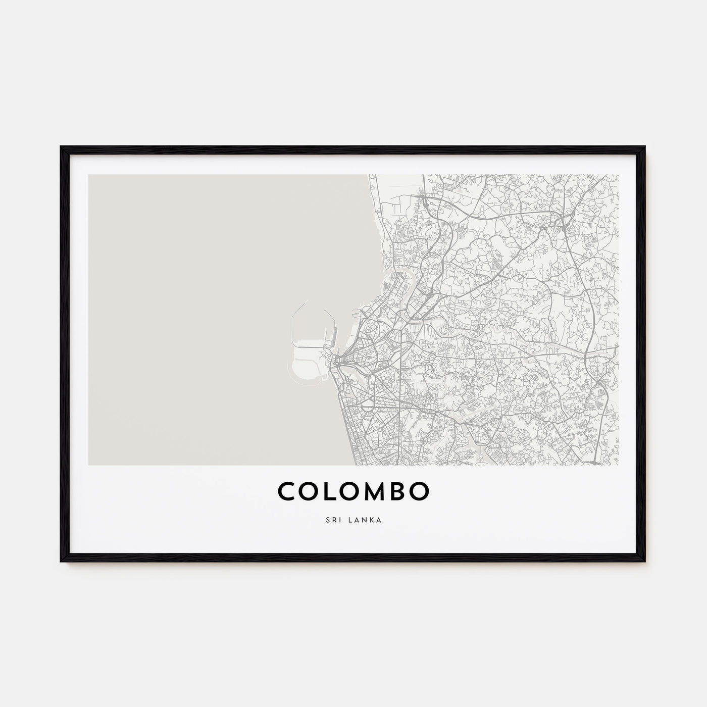 Colombo Map Landscape Poster