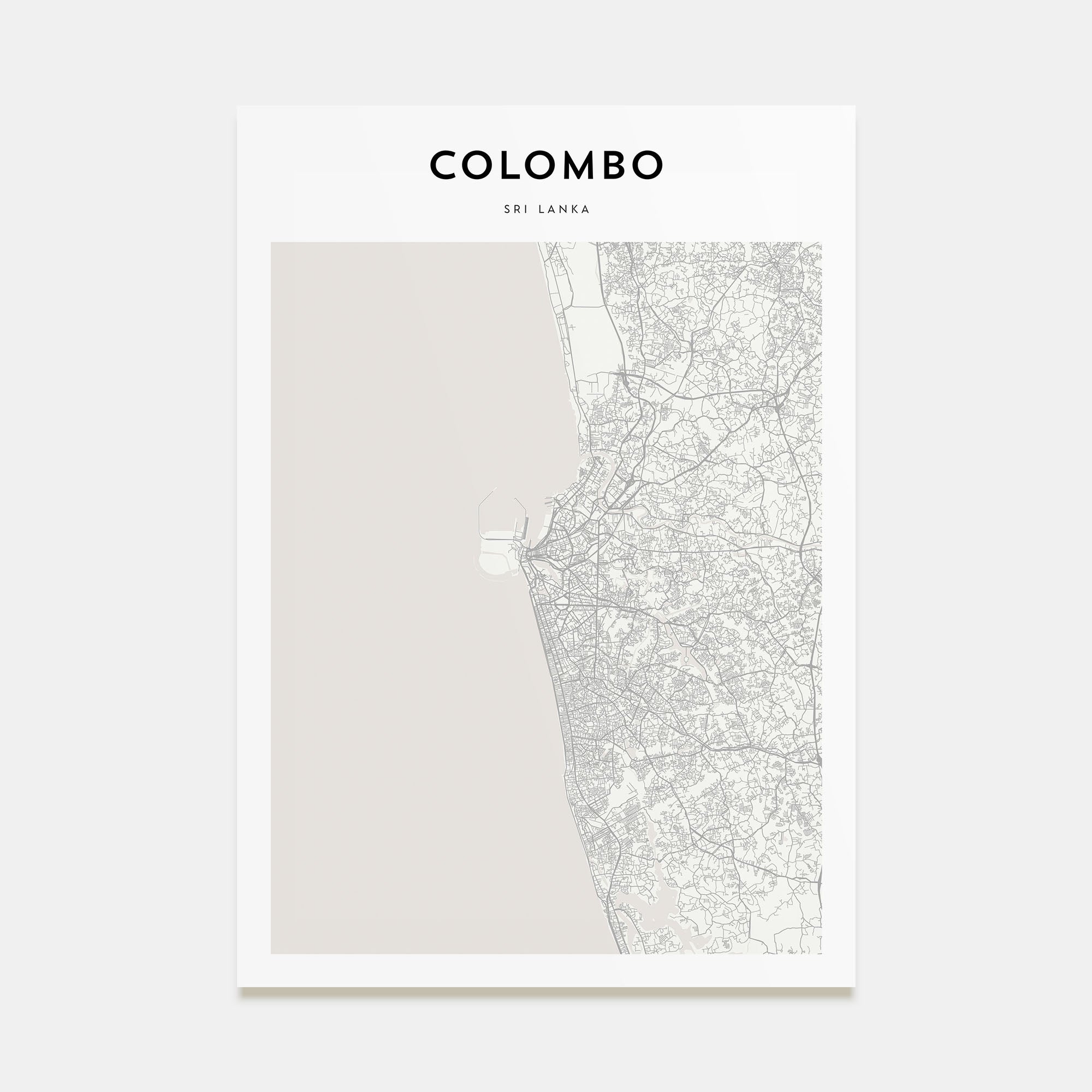Colombo Map Portrait Poster