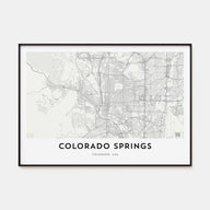 Colorado Springs Map Landscape Poster