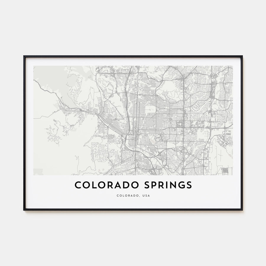 Colorado Springs Map Landscape Poster