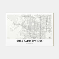 Colorado Springs Map Landscape Poster