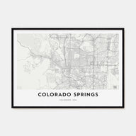 Colorado Springs Map Landscape Poster