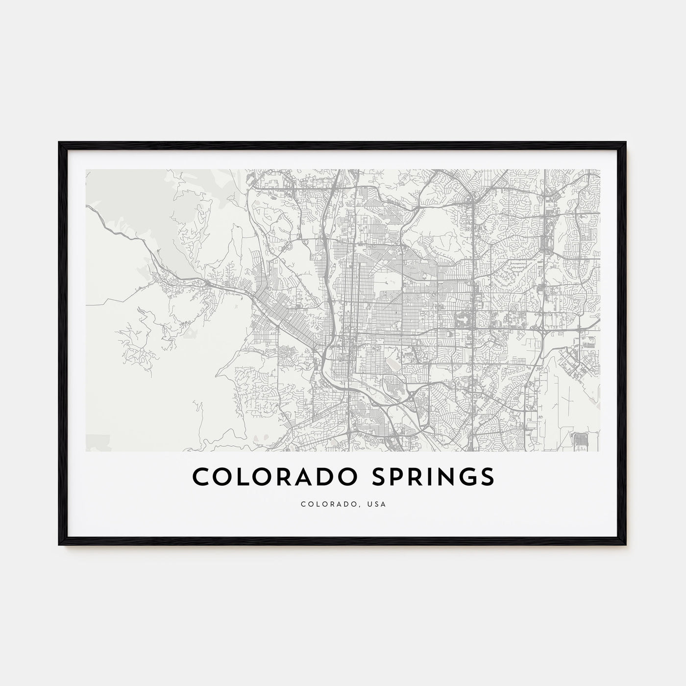 Colorado Springs Map Landscape Poster