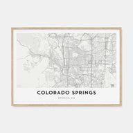 Colorado Springs Map Landscape Poster