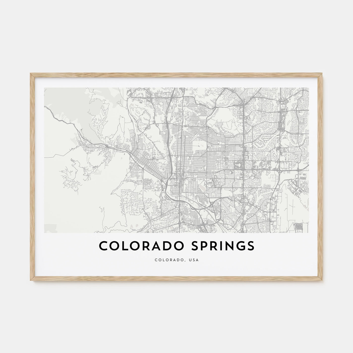 Colorado Springs Map Landscape Poster