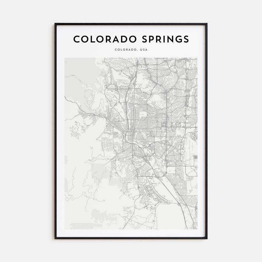 Colorado Springs Map Portrait Poster