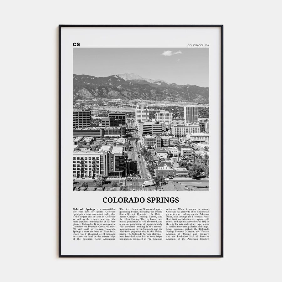 Colorado Springs Travel B&W Poster