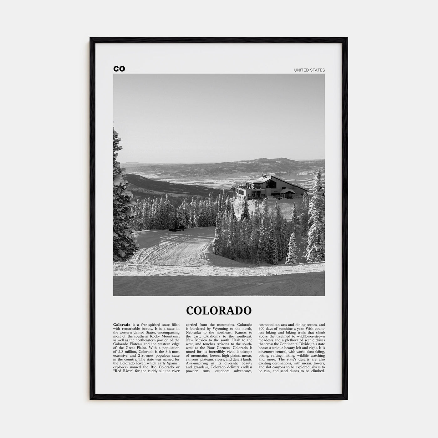 Colorado Travel B&W No 3 Poster