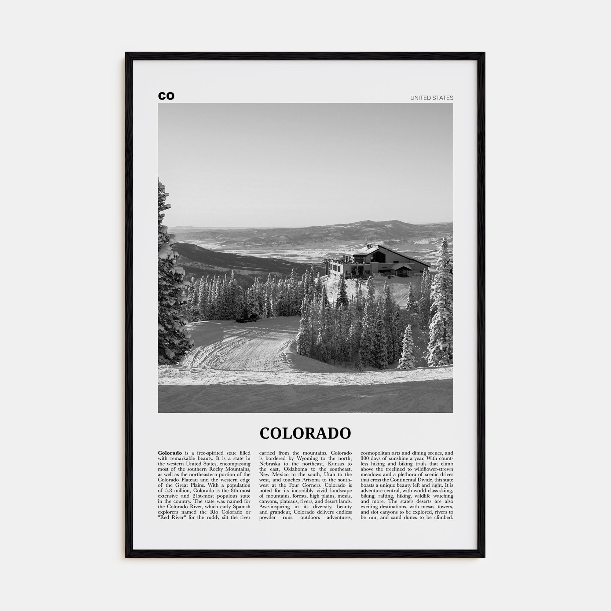 Colorado Travel B&W No 3 Poster