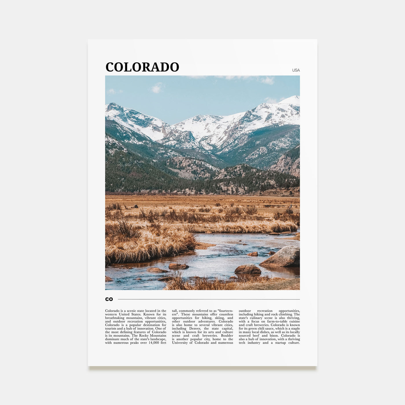 Colorado Travel Color No 1 Poster
