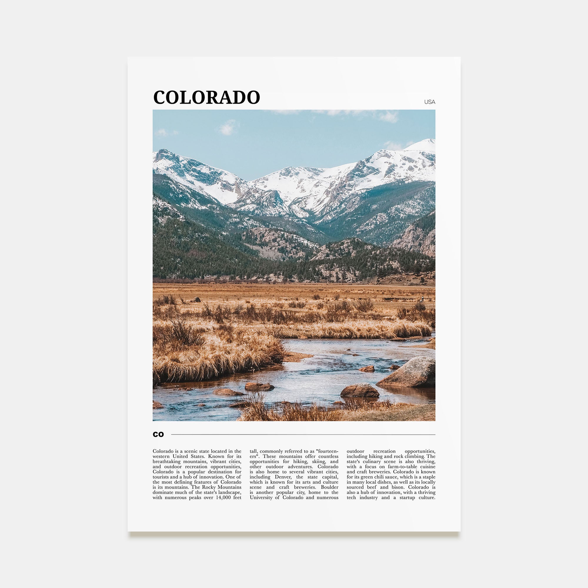 Colorado Travel Color No 1 Poster