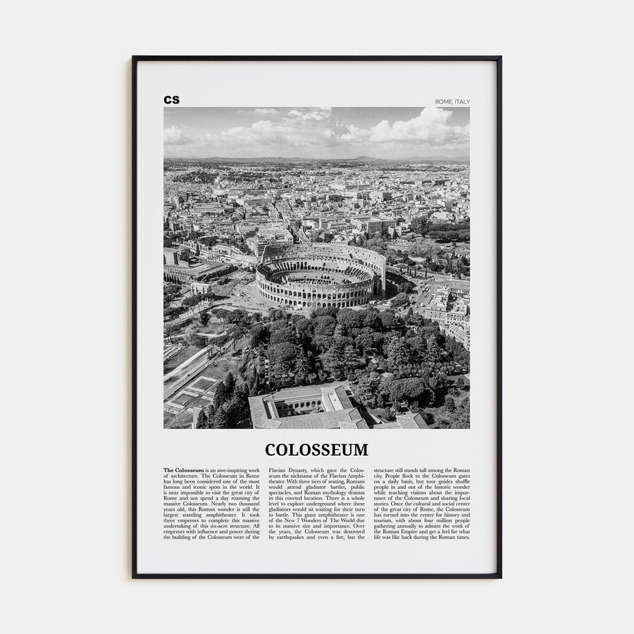 Colosseum Travel B&W Poster