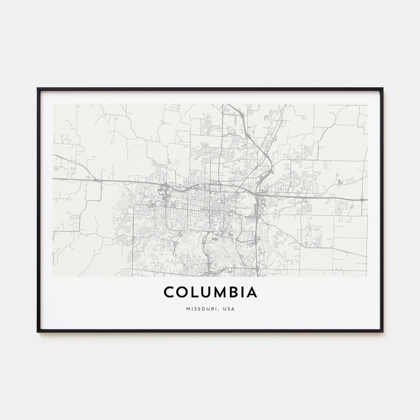 Columbia, Missouri Map Landscape Poster