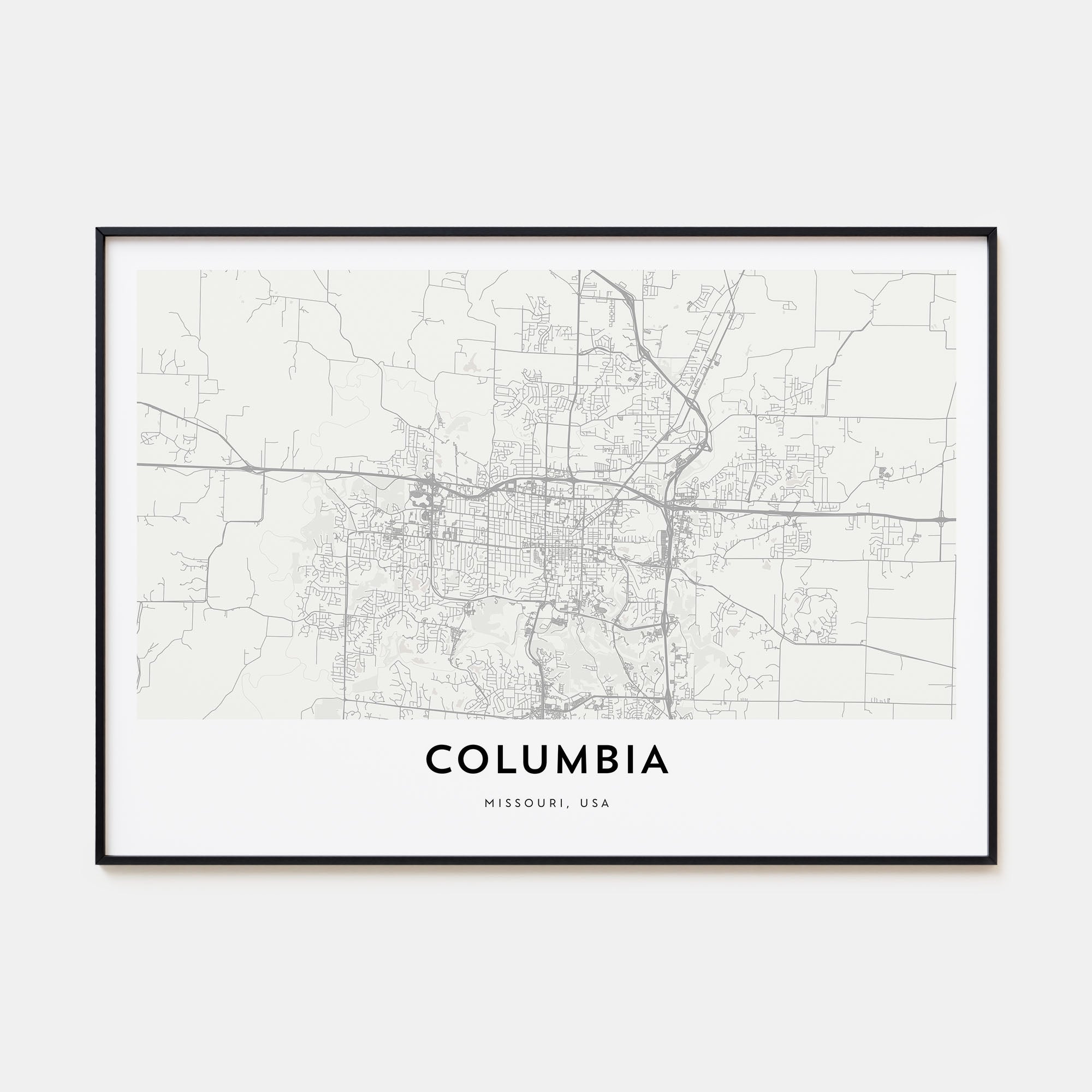 Columbia, Missouri Map Landscape Poster