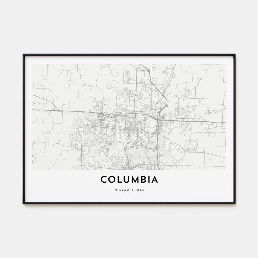 Columbia, Missouri Map Landscape Poster
