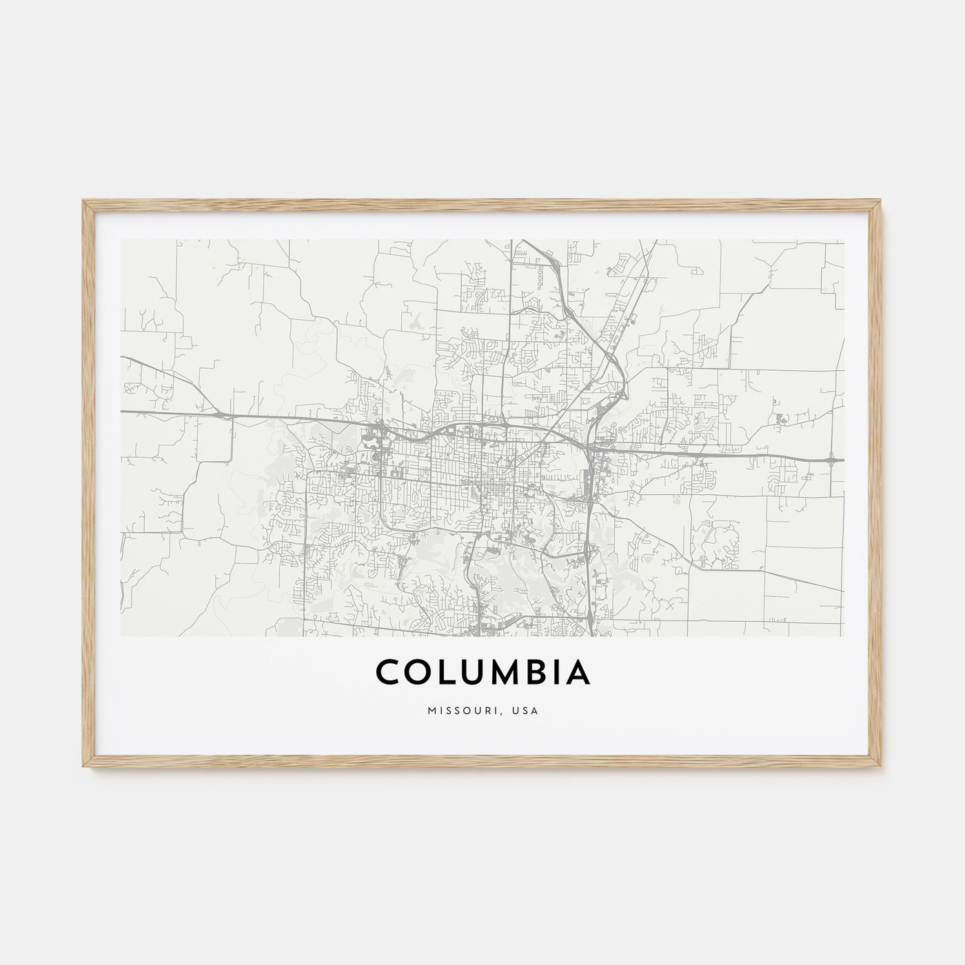 Columbia, Missouri Map Landscape Poster