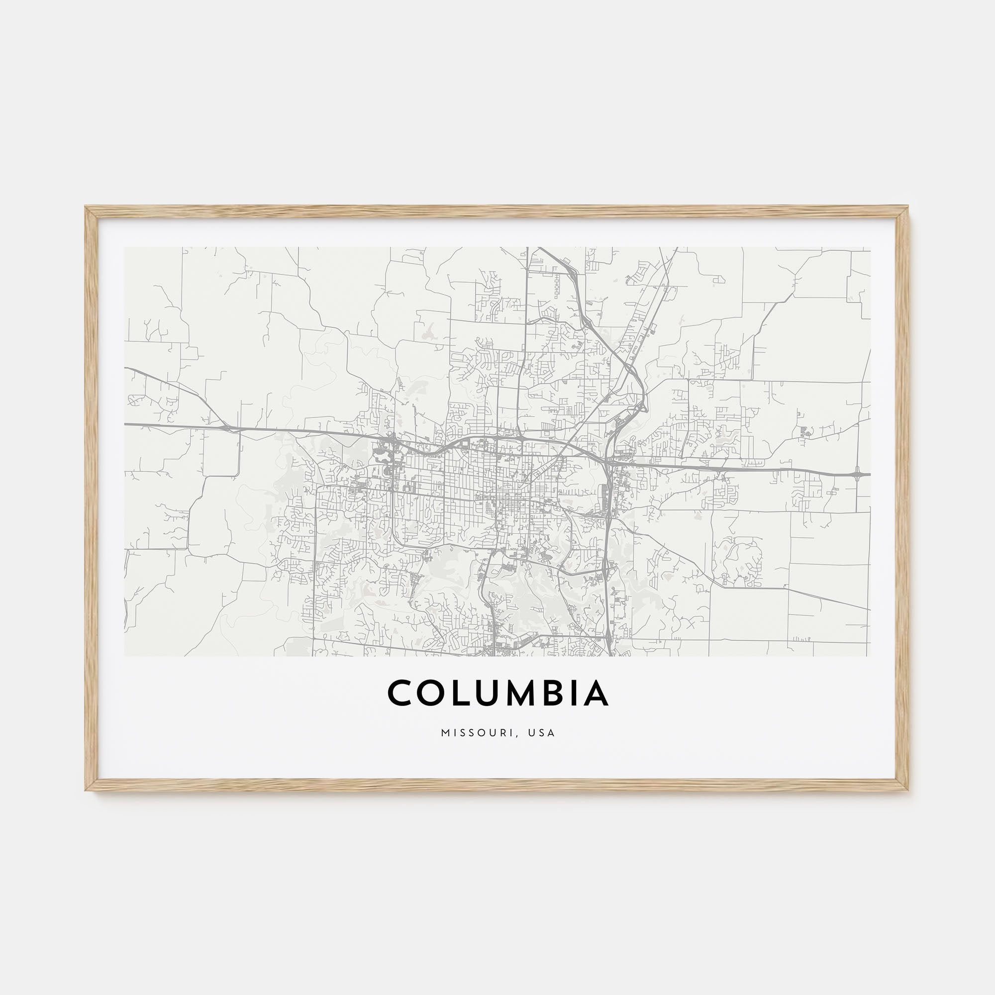 Columbia, Missouri Map Landscape Poster