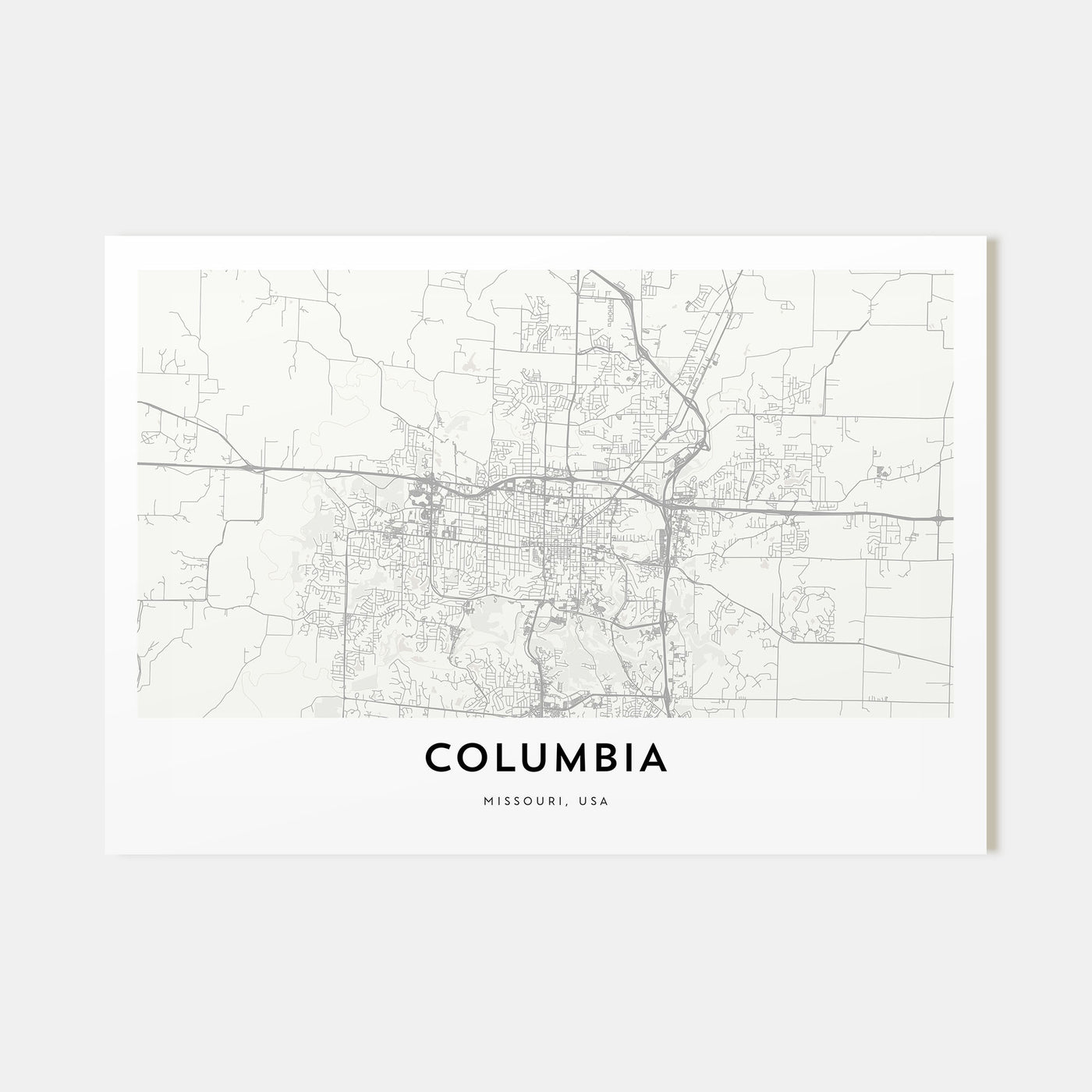 Columbia, Missouri Map Landscape Poster