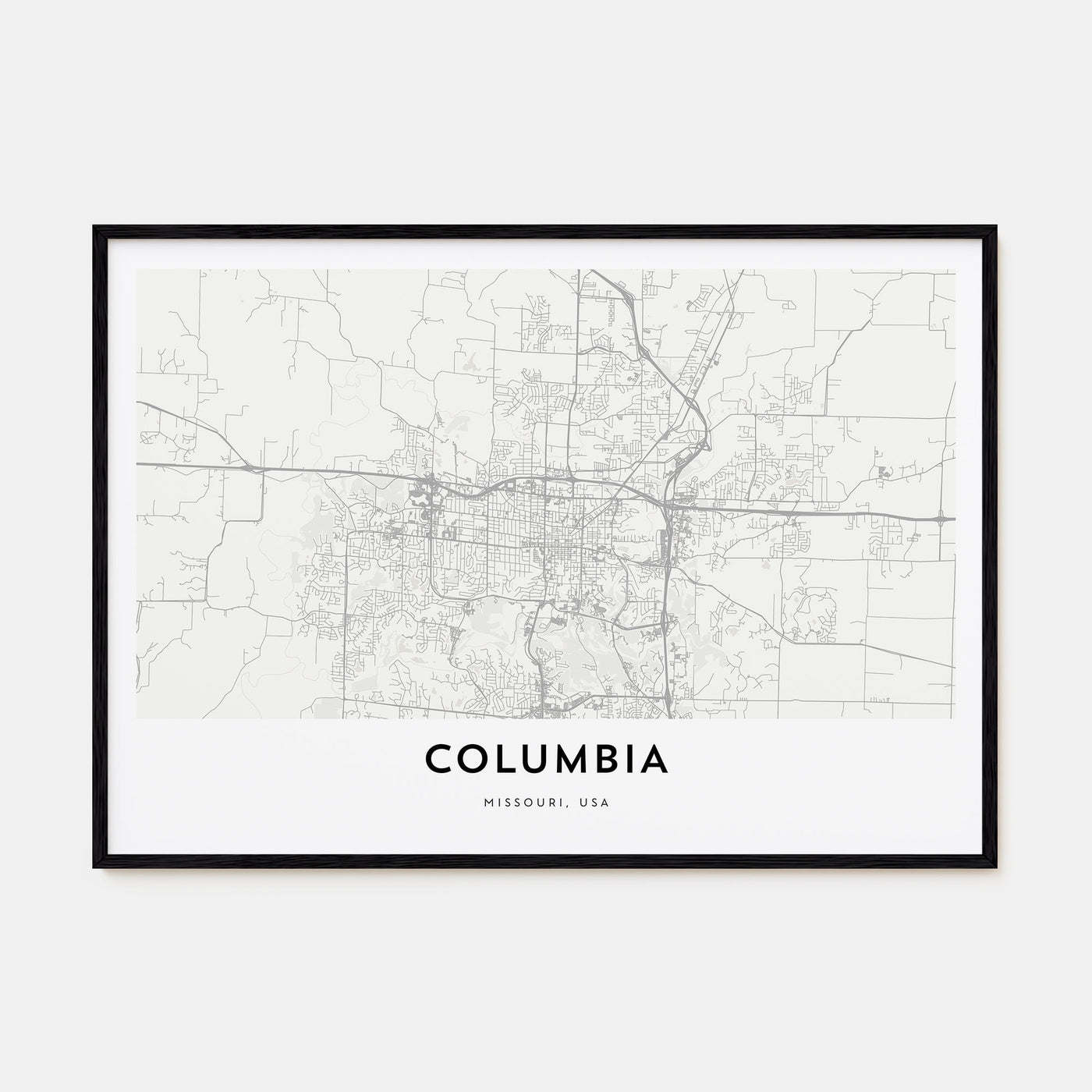 Columbia, Missouri Map Landscape Poster