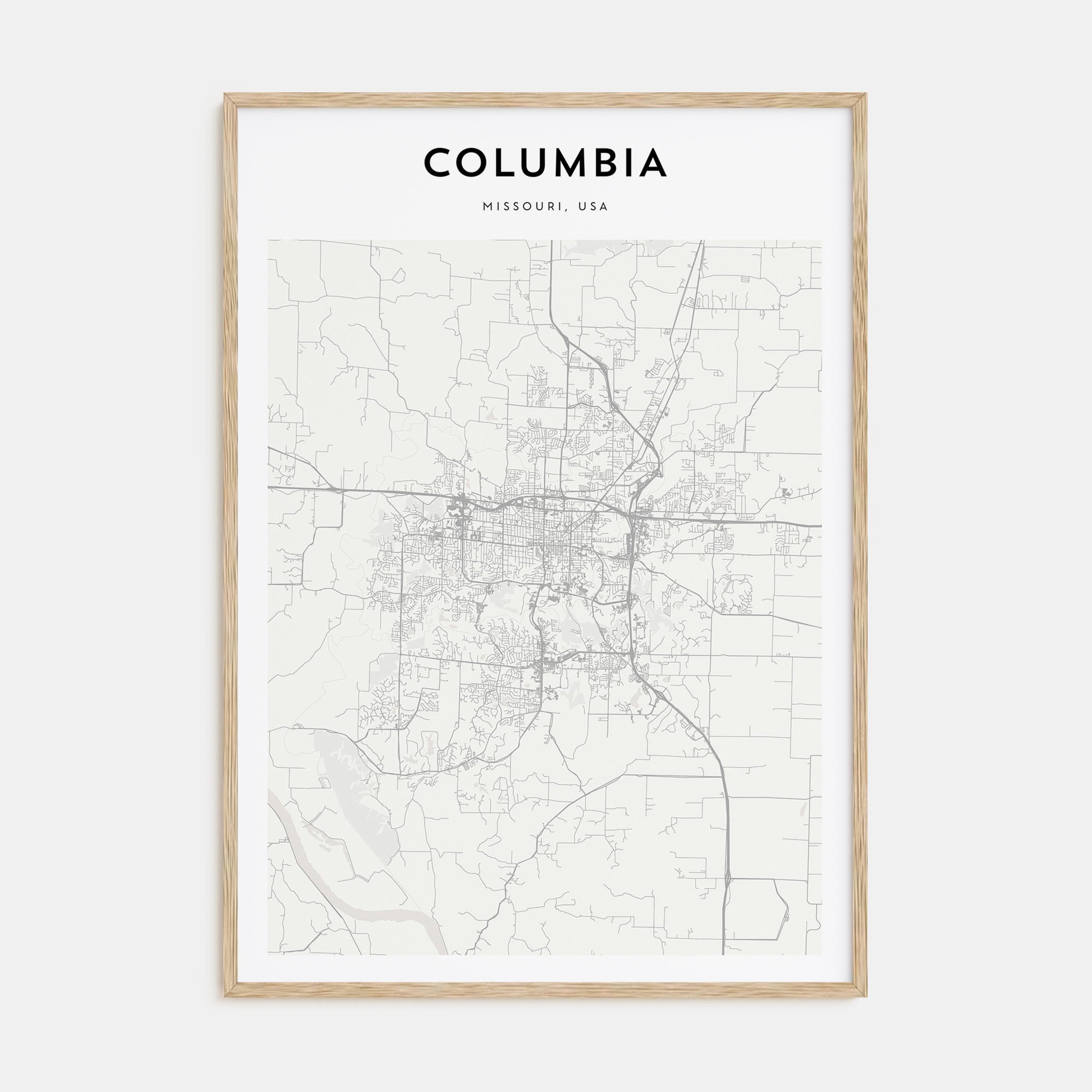 Columbia, Missouri Map Portrait Poster