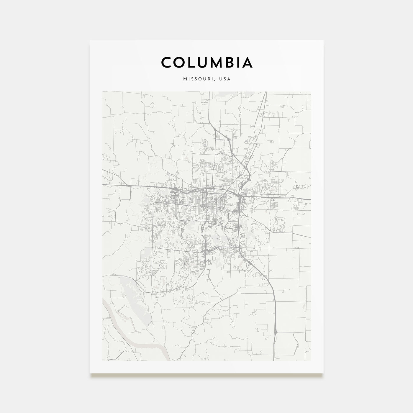Columbia, Missouri Map Portrait Poster
