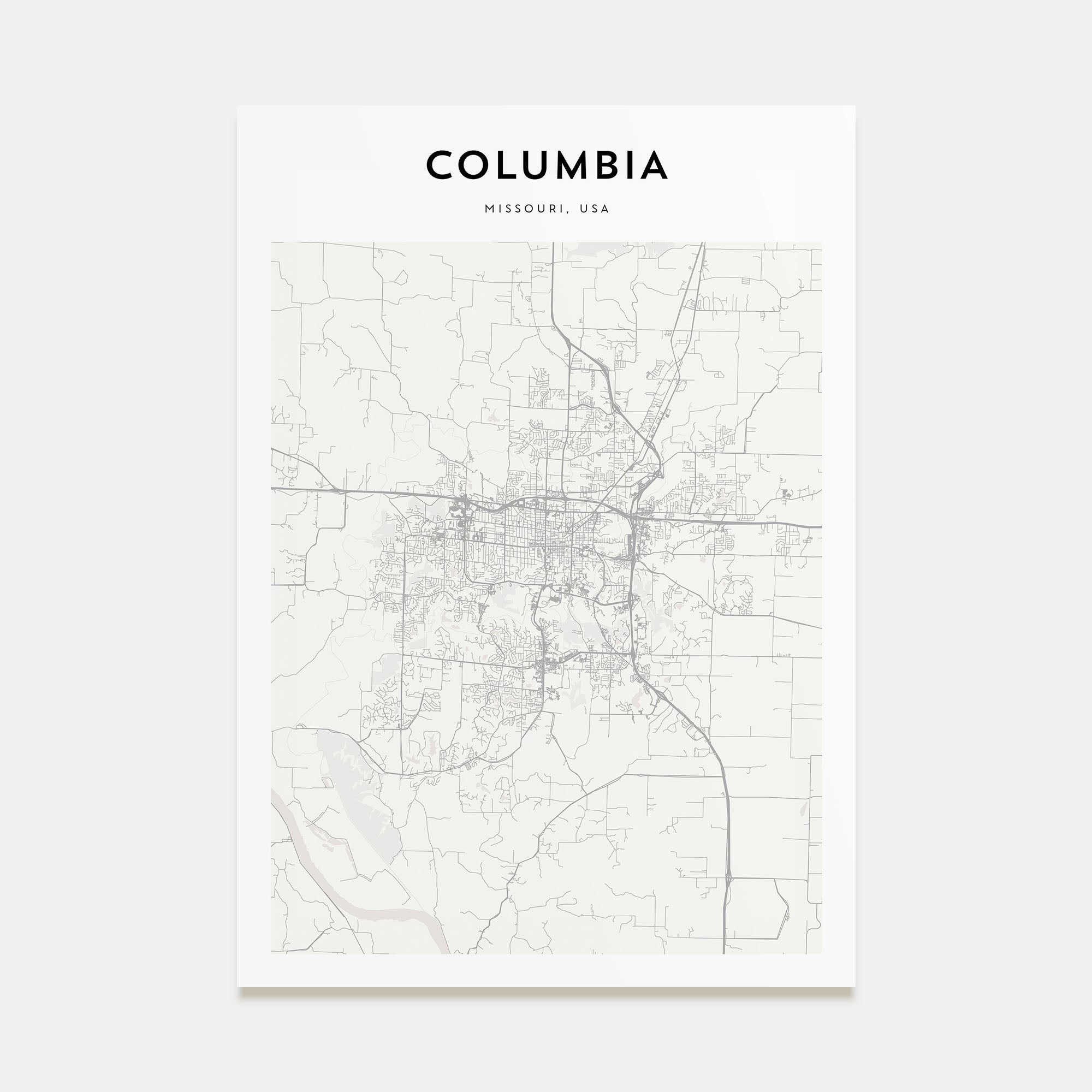Columbia, Missouri Map Portrait Poster