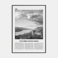 Columbia River Gorge Travel B&W Poster
