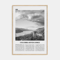 Columbia River Gorge Travel B&W Poster