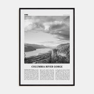 Columbia River Gorge Travel B&W Poster