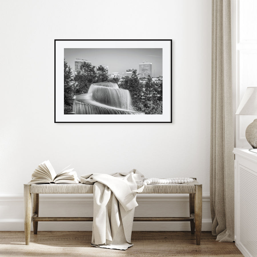 Columbia, South Carolina Landscape B&W Poster