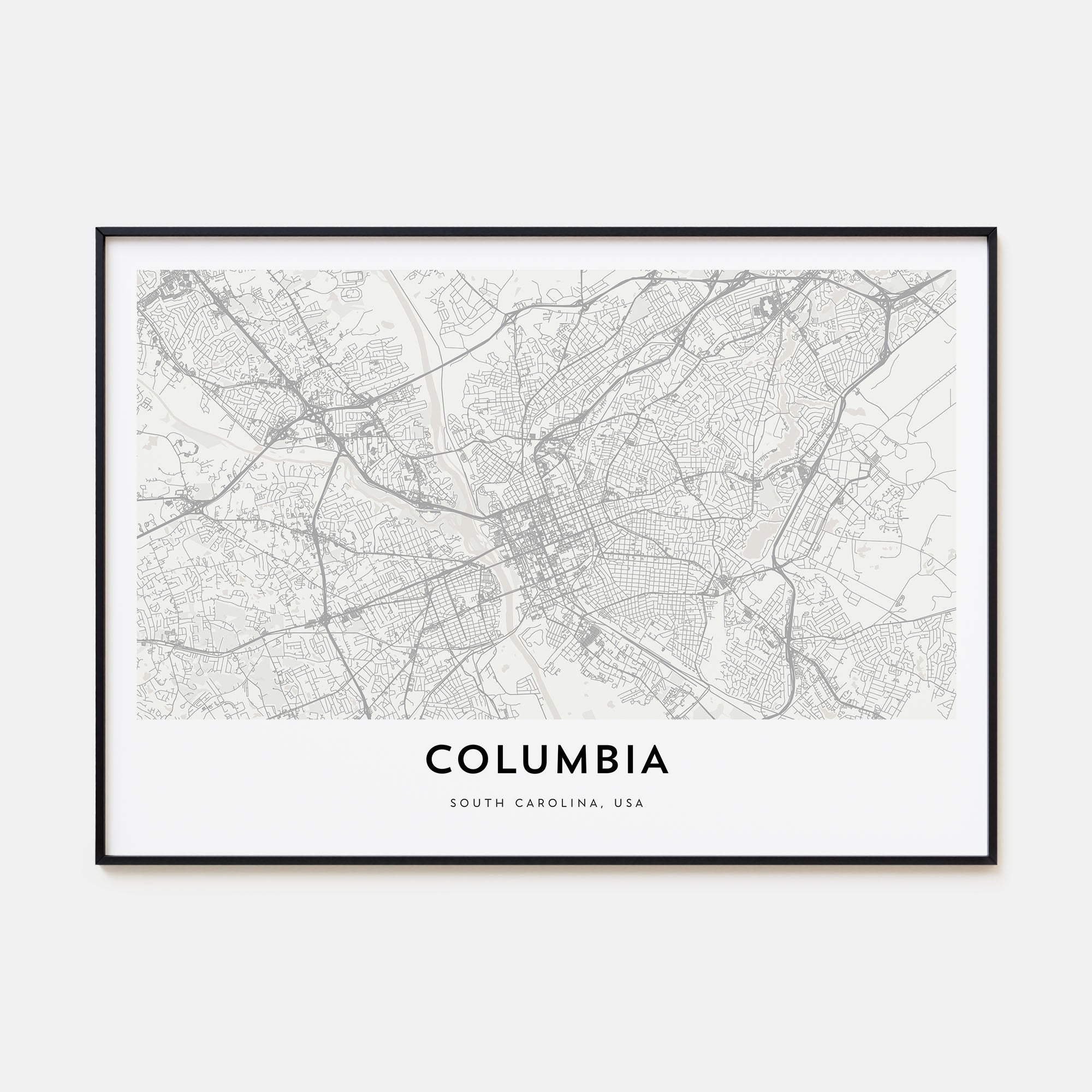 Columbia, South Carolina Map Landscape Poster