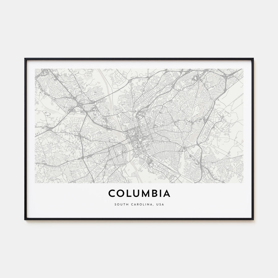 Columbia, South Carolina Map Landscape Poster