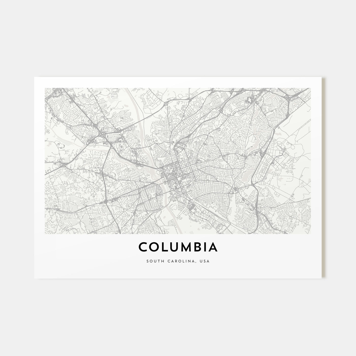 Columbia, South Carolina Map Landscape Poster