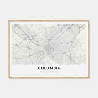 Columbia, South Carolina Map Landscape Poster