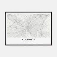 Columbia, South Carolina Map Landscape Poster