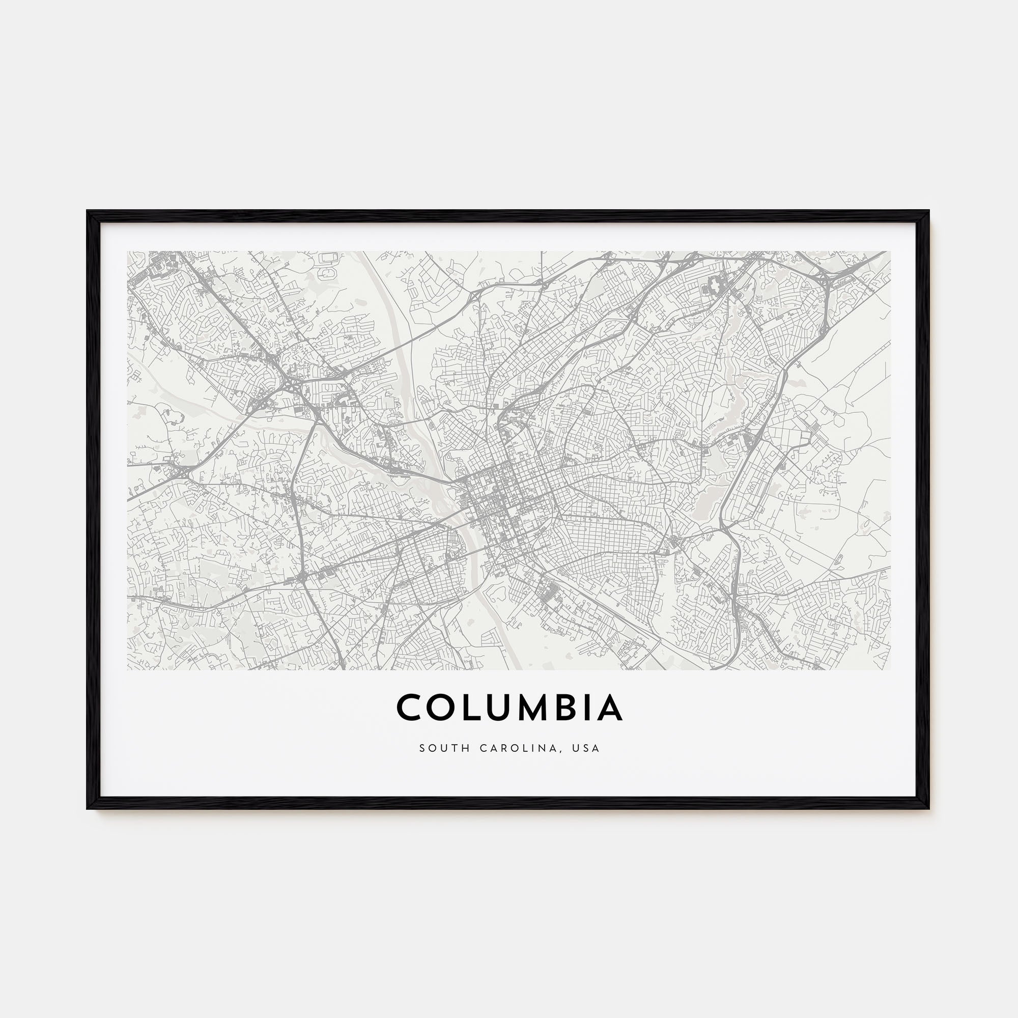 Columbia, South Carolina Map Landscape Poster