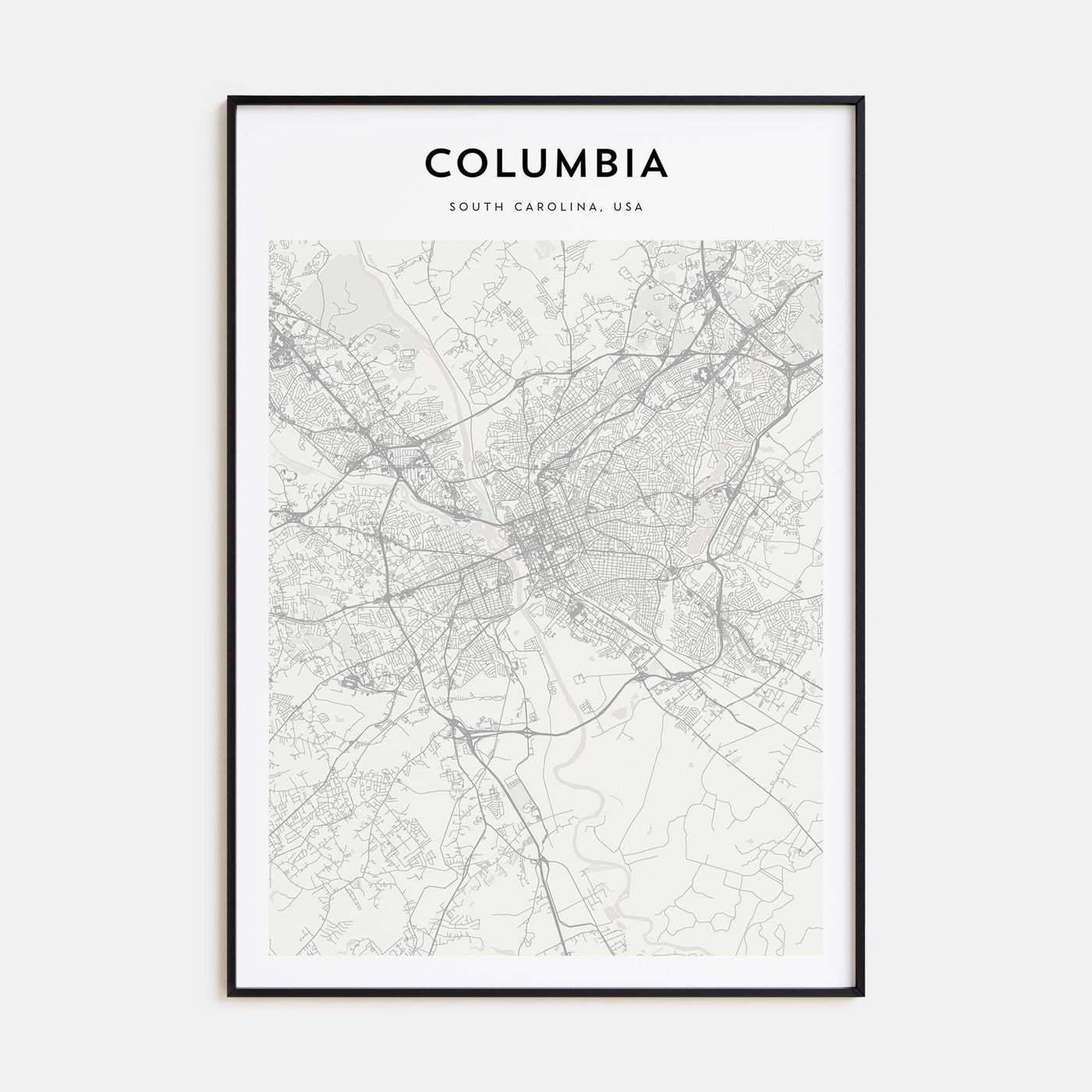 Columbia, South Carolina Map Portrait Poster