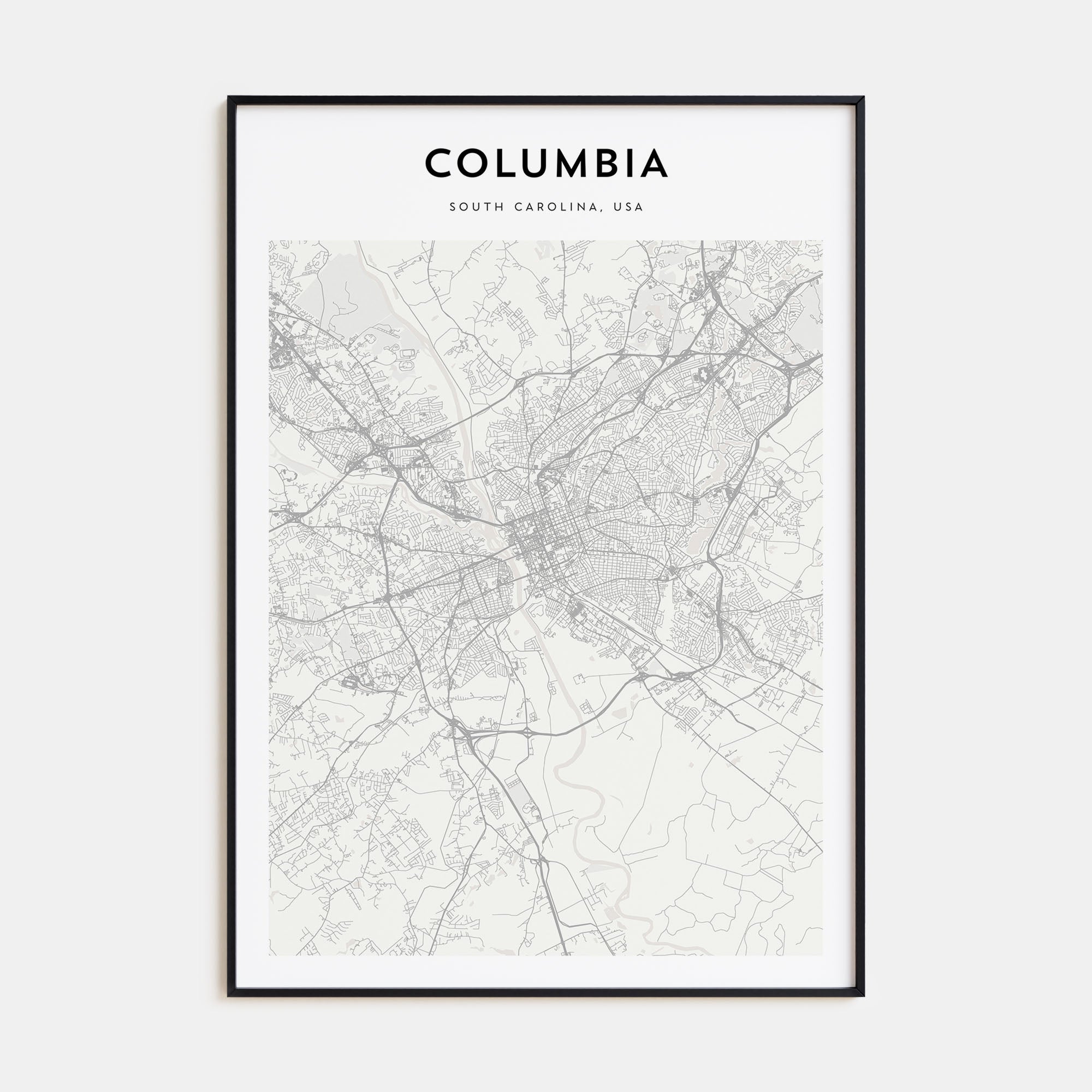 Columbia, South Carolina Map Portrait Poster