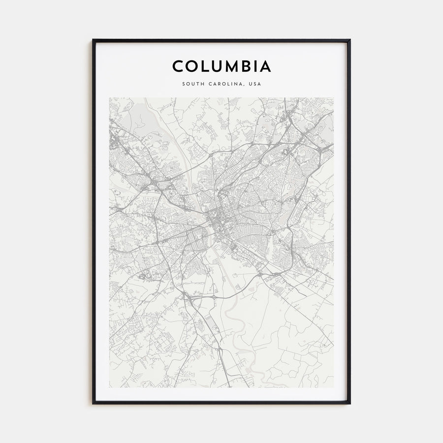 Columbia, South Carolina Map Portrait Poster