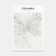Columbia, South Carolina Map Portrait Poster
