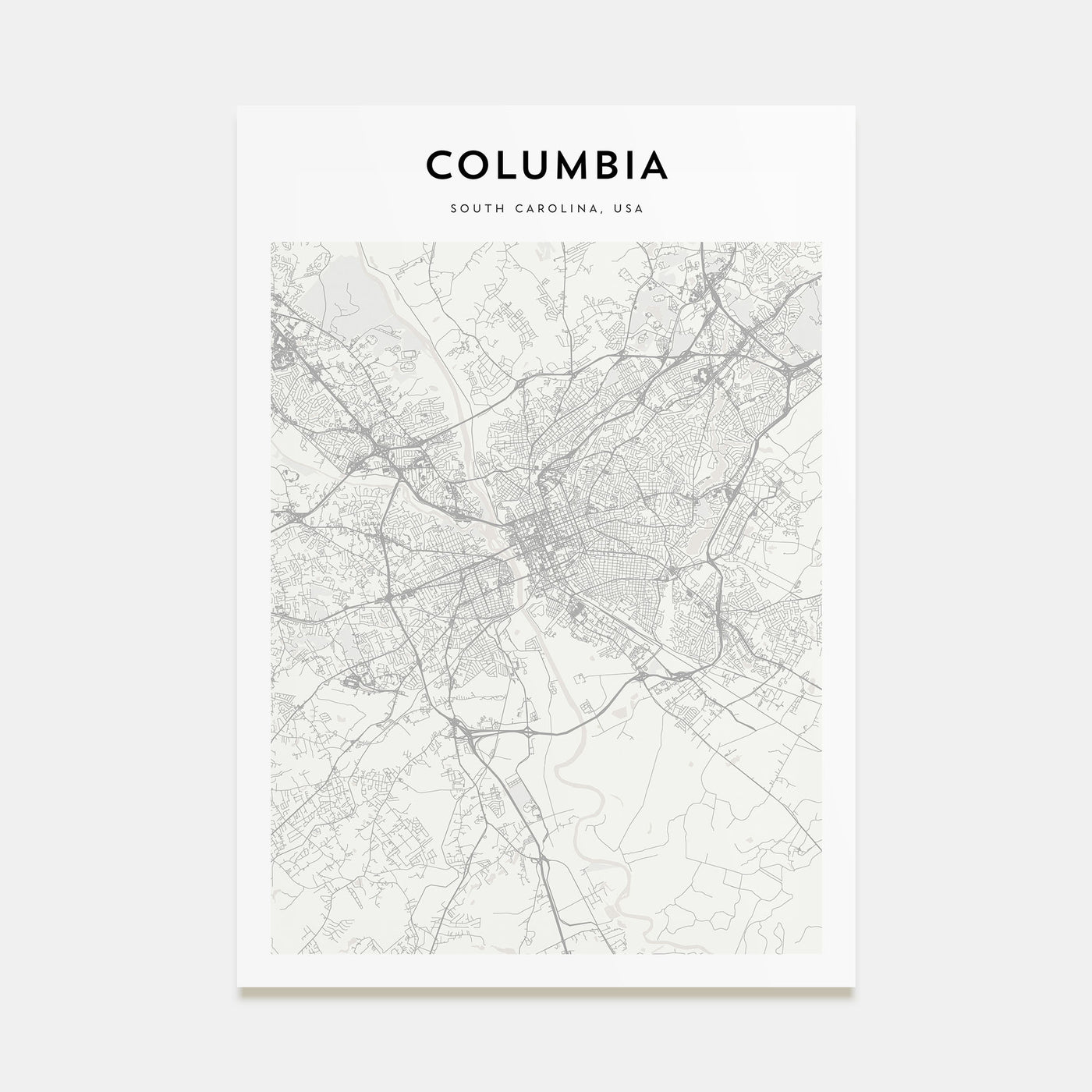 Columbia, South Carolina Map Portrait Poster
