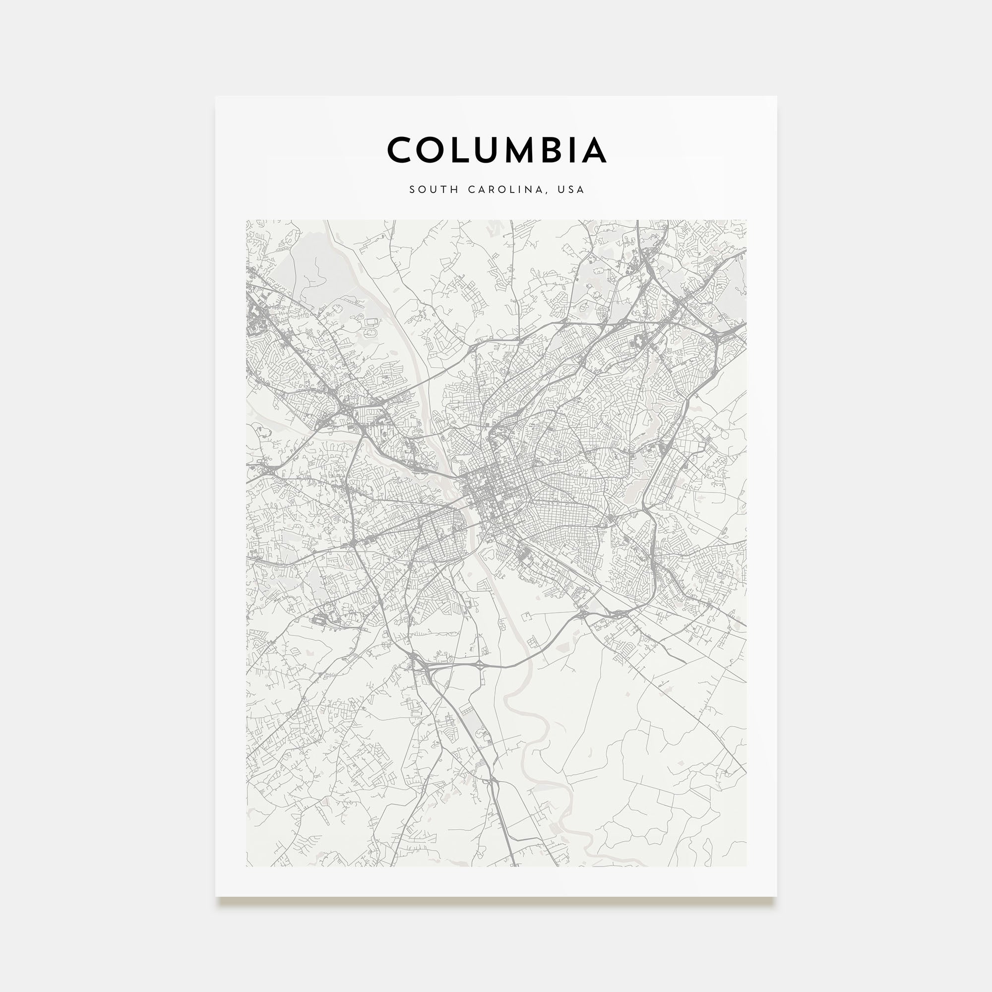 Columbia, South Carolina Map Portrait Poster