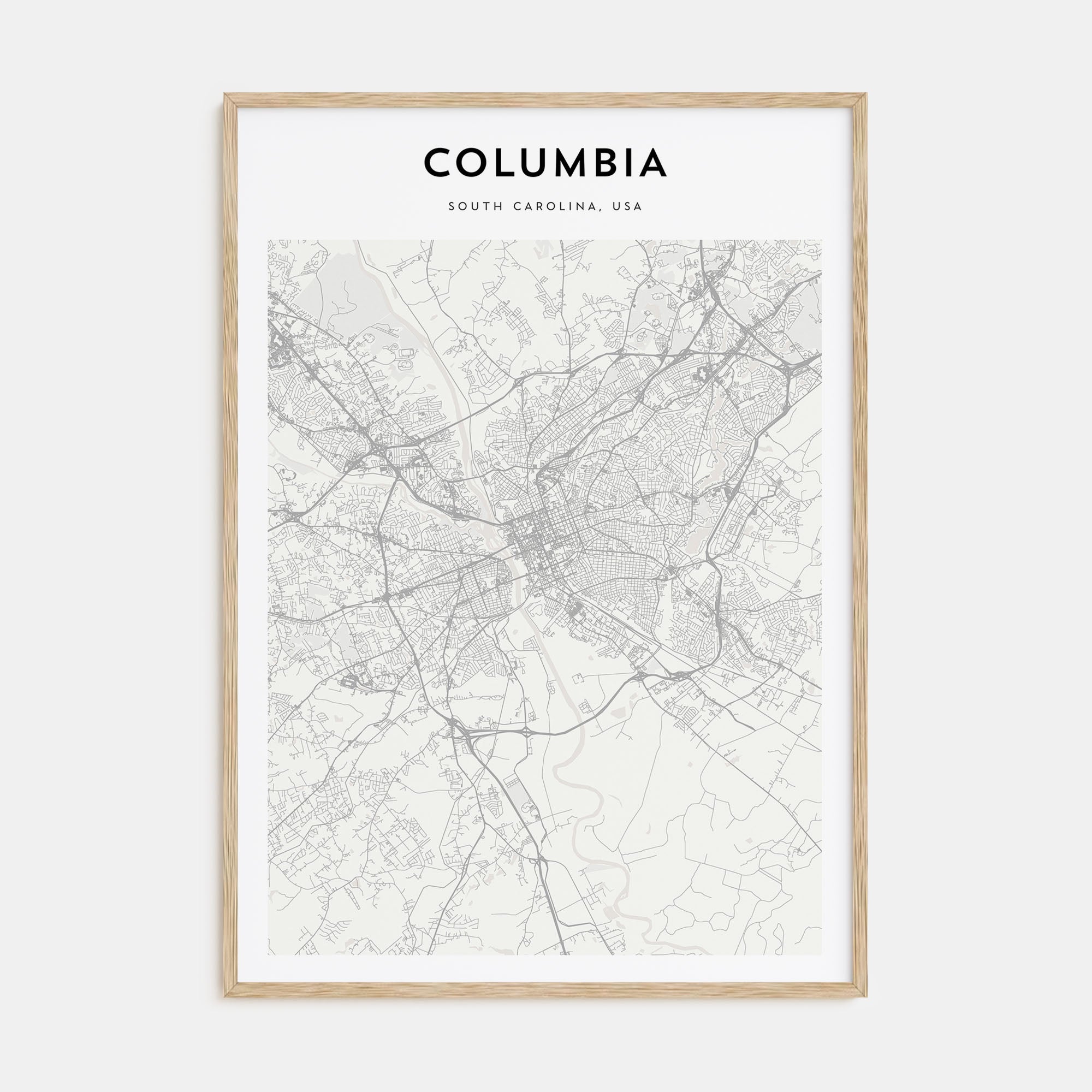 Columbia, South Carolina Map Portrait Poster