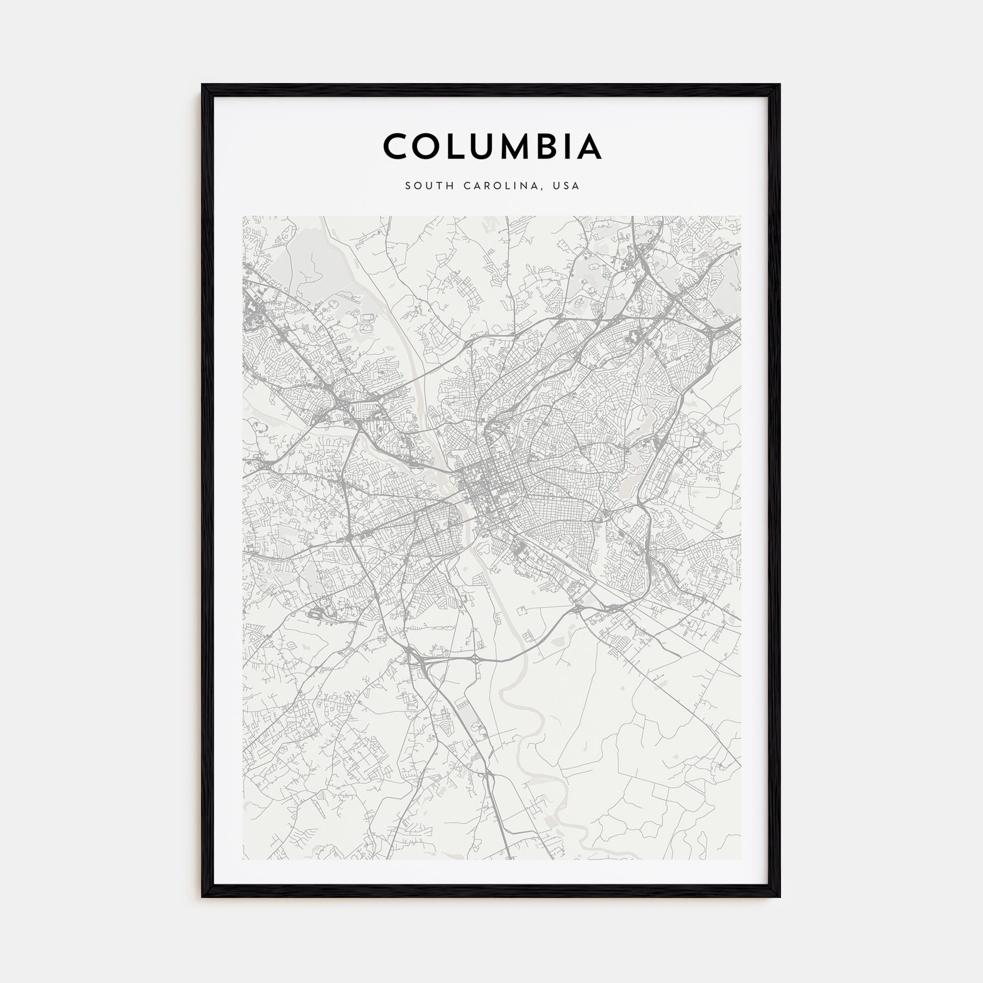 Columbia, South Carolina Map Portrait Poster