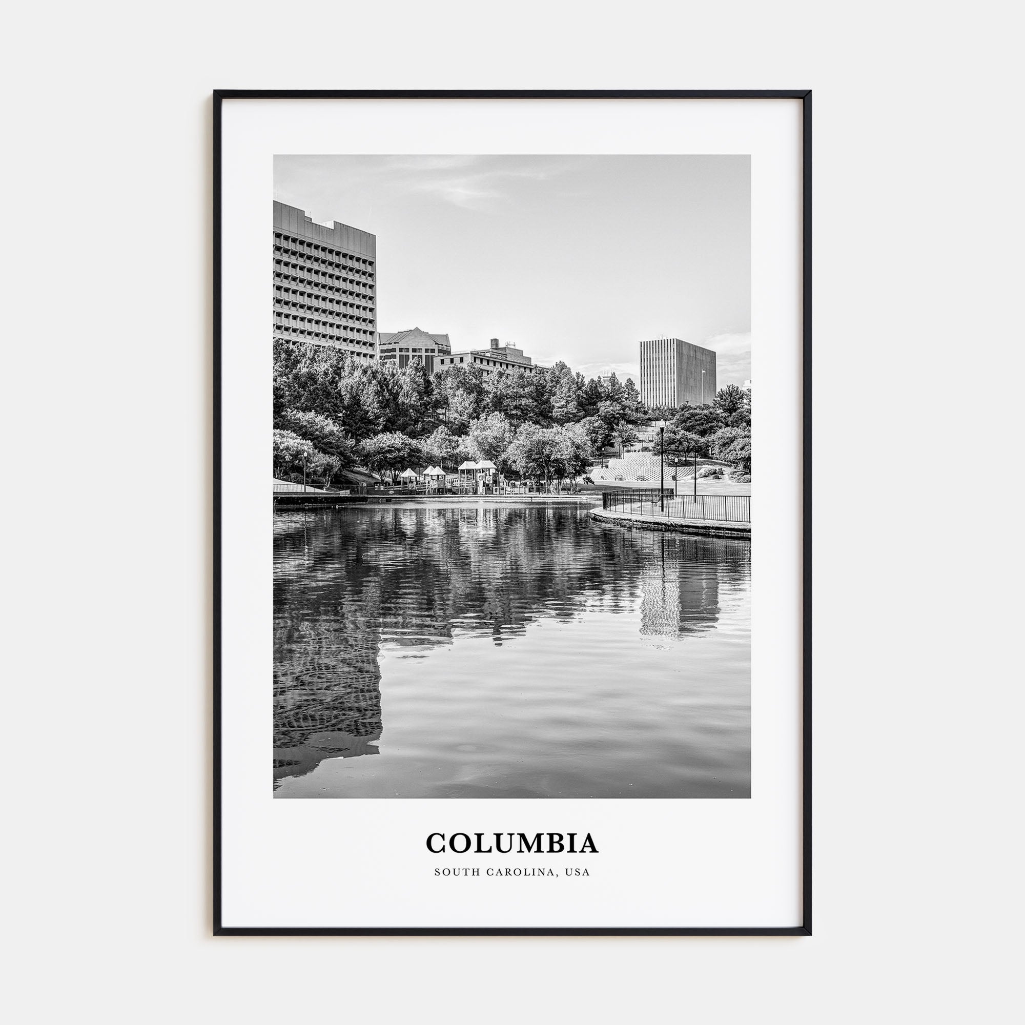Columbia, South Carolina Portrait B&W Poster