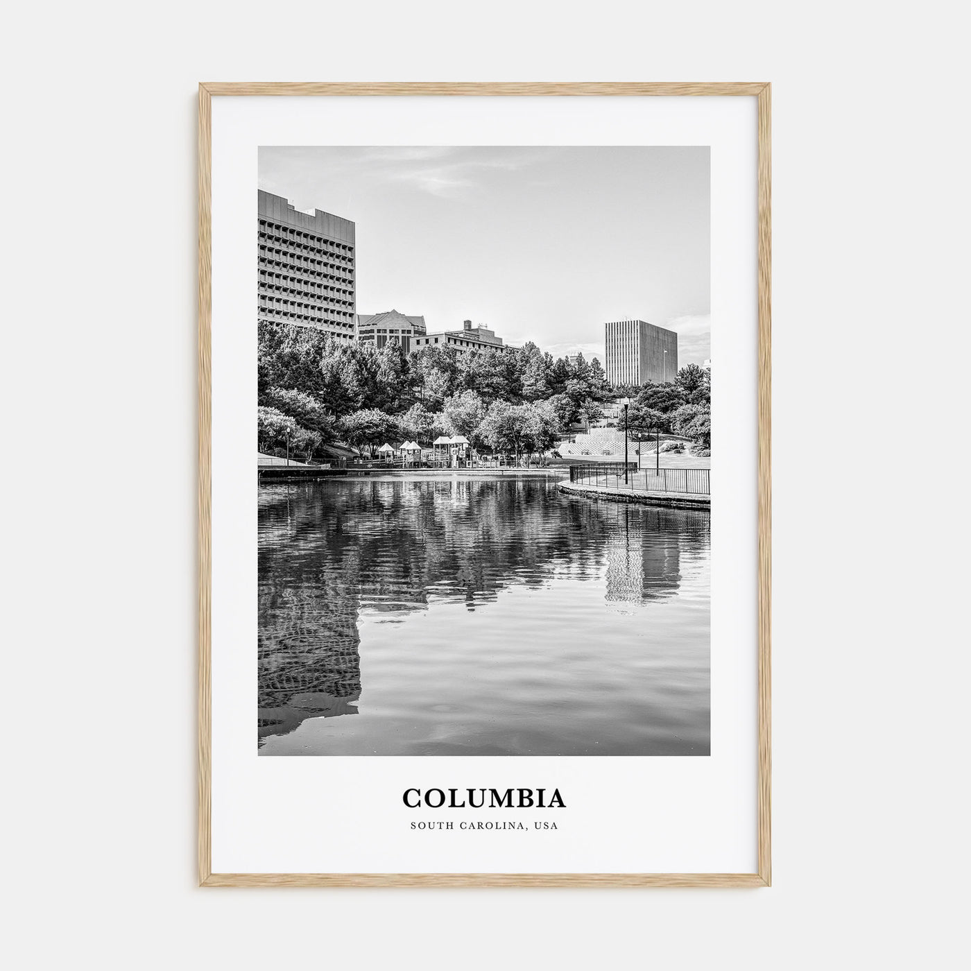 Columbia, South Carolina Portrait B&W Poster